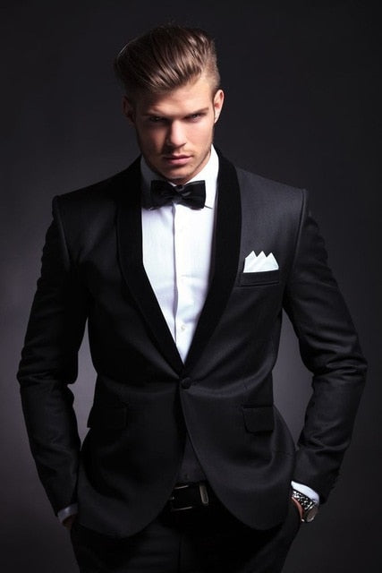 Elegant Brand Italian Morning Coat Pants Men Suit 2018 Custom Made Double Breasted Black Velvet Blazer Groom Suit Wedding Tuxedo