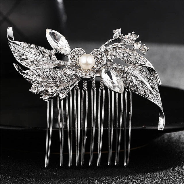 Miallo Elegant Wedding Hair Combs for Bride Crystal Rhinestones Pearls Women Hairpins Bridal Headpiece Hair Jewelry Accessories