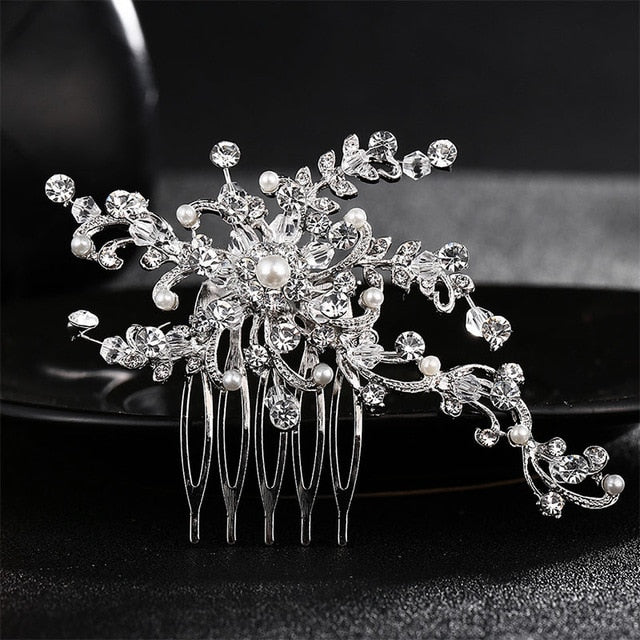 Miallo Elegant Wedding Hair Combs for Bride Crystal Rhinestones Pearls Women Hairpins Bridal Headpiece Hair Jewelry Accessories