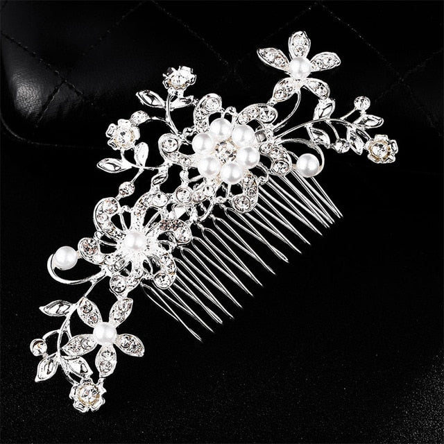 Miallo Elegant Wedding Hair Combs for Bride Crystal Rhinestones Pearls Women Hairpins Bridal Headpiece Hair Jewelry Accessories