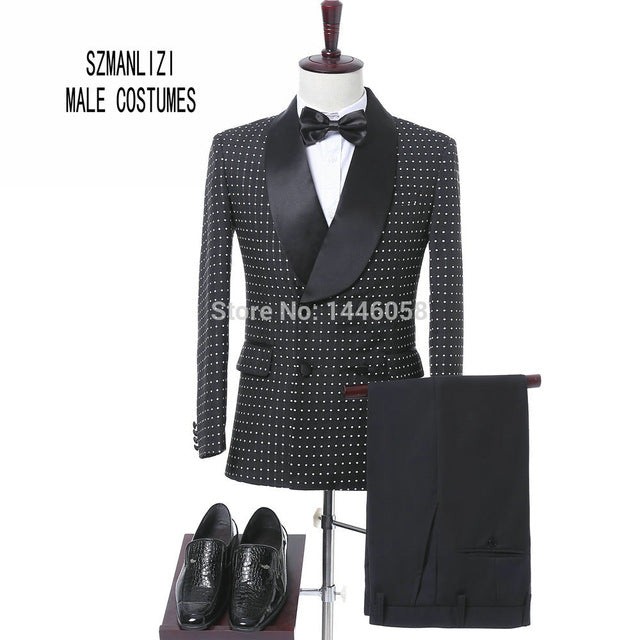 Men Wedding Suits 2018 Elegant Brand Real Groomsmen Slim Fit Groom Tuxedos Mens Tuxedo Blazer Wedding Party Prom Suits For Men
