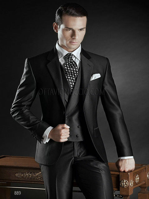 Elegant Brand Yellow Man Suit 2018 Bespoke Three Pieces Formal Wedding Dress Custom Tuxedos Wedding Groom Suits For Men Slim Fit