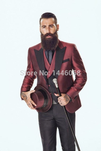 Elegant Brand Yellow Man Suit 2018 Bespoke Three Pieces Formal Wedding Dress Custom Tuxedos Wedding Groom Suits For Men Slim Fit