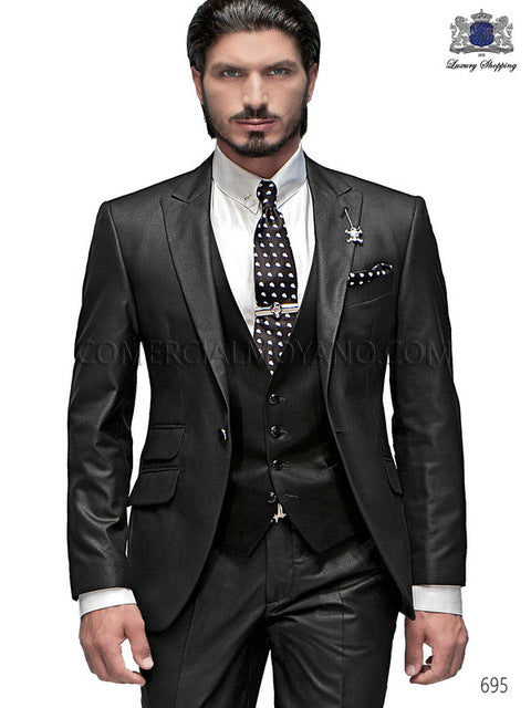 Elegant Brand Yellow Man Suit 2018 Bespoke Three Pieces Formal Wedding Dress Custom Tuxedos Wedding Groom Suits For Men Slim Fit
