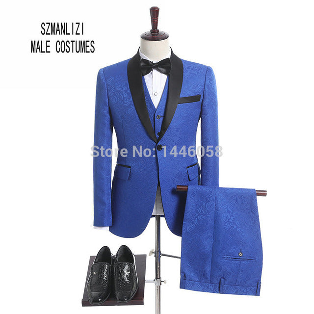 Elegant Brand Yellow Man Suit 2018 Bespoke Three Pieces Formal Wedding Dress Custom Tuxedos Wedding Groom Suits For Men Slim Fit