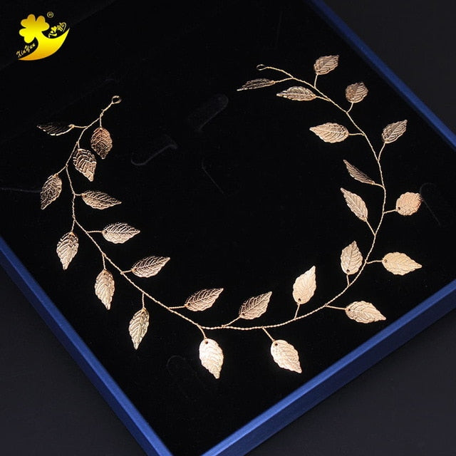 Xinyun Wedding Headbands Bridal Ornaments Beautiful Leaves Headbands Fashion Women Hair Band Simple Elegant Bride Accessories