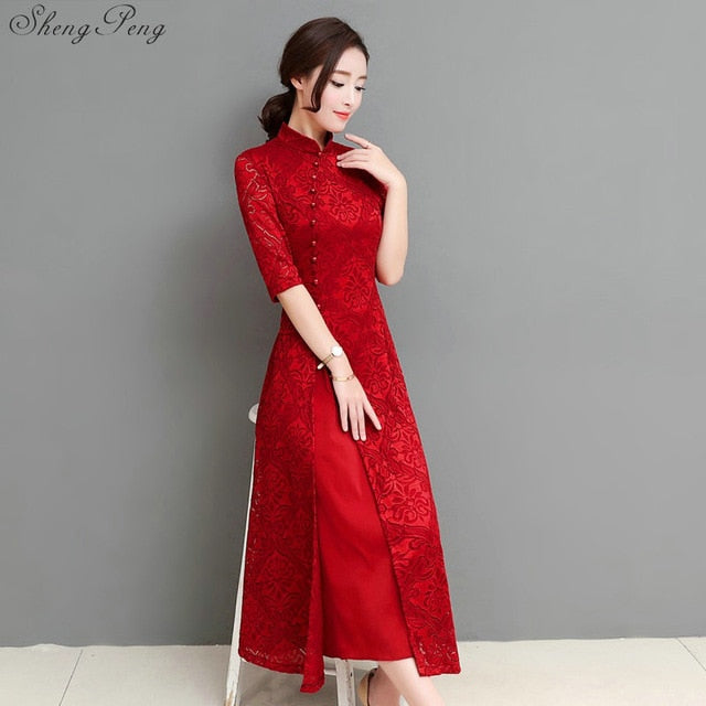 2018 summer women elegant retro chinese traditional dress silk cotton cheongsam female lady wedding casual design qipao CC553