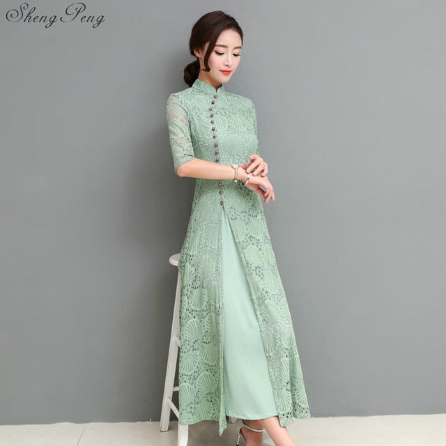 2018 summer women elegant retro chinese traditional dress silk cotton cheongsam female lady wedding casual design qipao CC553