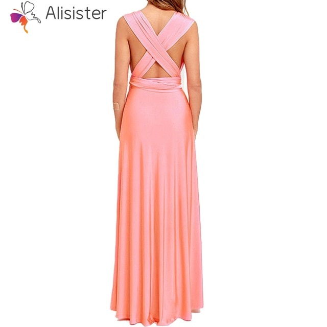 Elegant Gradient Casual Women Maxi Dress Sexy Multiway Dress Donne Boho Club Vestito Party Wedding Bridesmaid Maternity Dresses