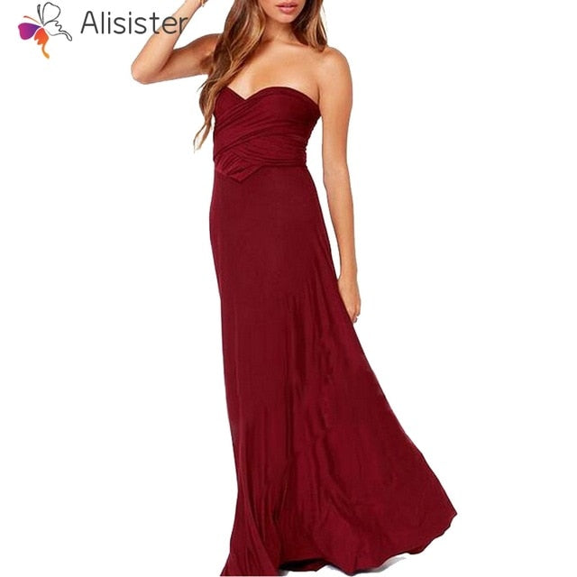 Elegant Gradient Casual Women Maxi Dress Sexy Multiway Dress Donne Boho Club Vestito Party Wedding Bridesmaid Maternity Dresses