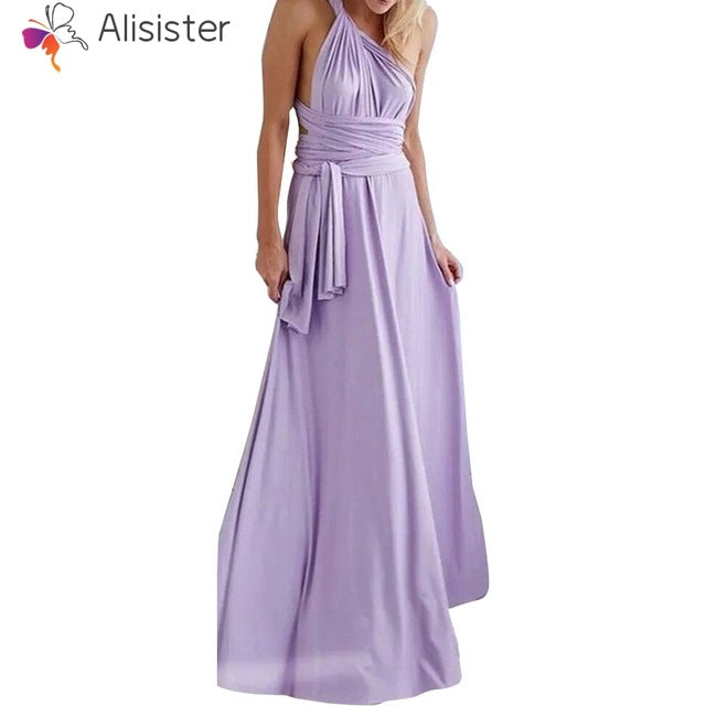 Elegant Gradient Casual Women Maxi Dress Sexy Multiway Dress Donne Boho Club Vestito Party Wedding Bridesmaid Maternity Dresses
