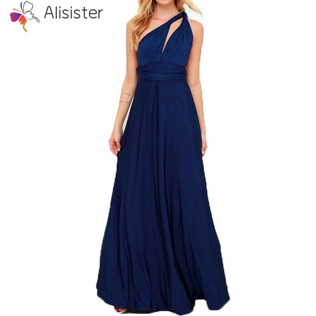 Elegant Gradient Casual Women Maxi Dress Sexy Multiway Dress Donne Boho Club Vestito Party Wedding Bridesmaid Maternity Dresses