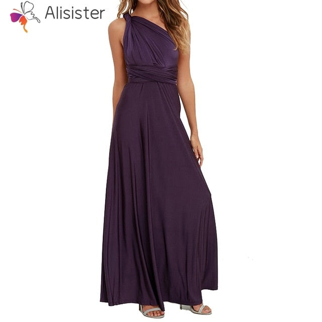 Elegant Gradient Casual Women Maxi Dress Sexy Multiway Dress Donne Boho Club Vestito Party Wedding Bridesmaid Maternity Dresses