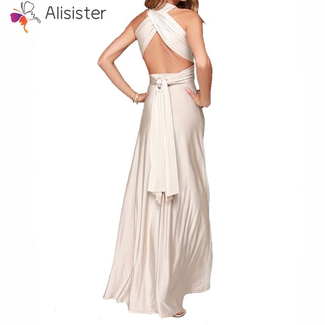 Elegant Gradient Casual Women Maxi Dress Sexy Multiway Dress Donne Boho Club Vestito Party Wedding Bridesmaid Maternity Dresses