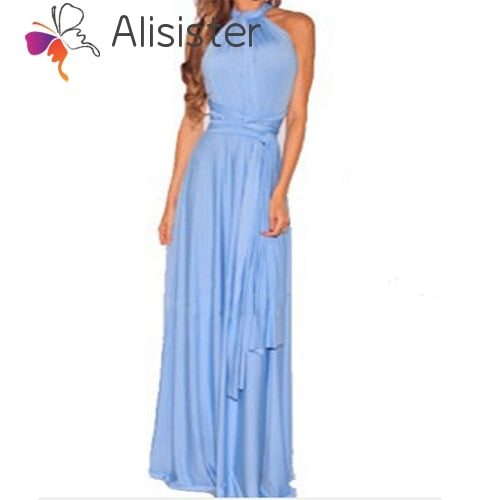 Elegant Gradient Casual Women Maxi Dress Sexy Multiway Dress Donne Boho Club Vestito Party Wedding Bridesmaid Maternity Dresses