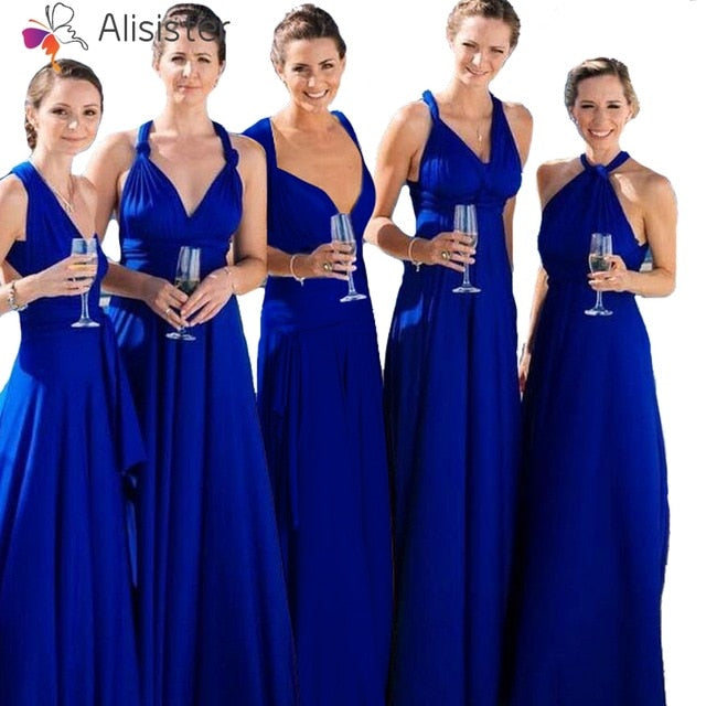 Elegant Gradient Casual Women Maxi Dress Sexy Multiway Dress Donne Boho Club Vestito Party Wedding Bridesmaid Maternity Dresses