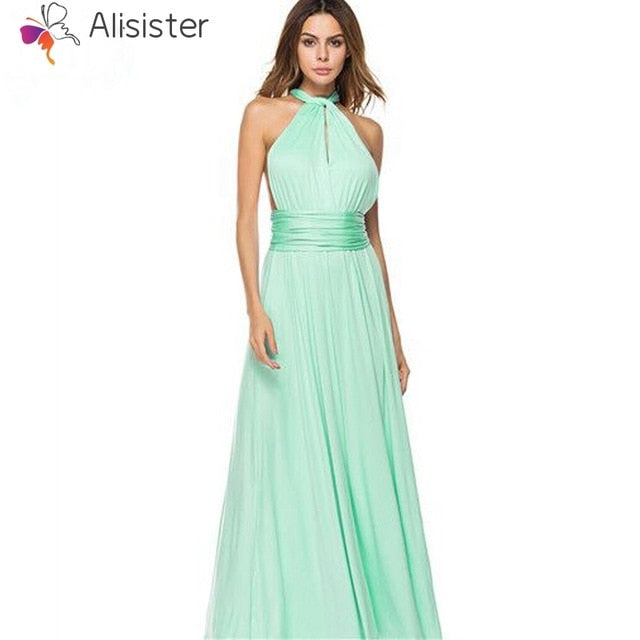 Elegant Gradient Casual Women Maxi Dress Sexy Multiway Dress Donne Boho Club Vestito Party Wedding Bridesmaid Maternity Dresses