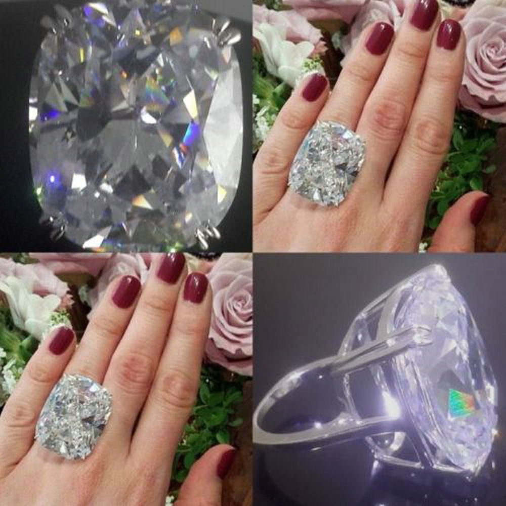 High Quanlity Fashion Women Lady Big White Rhinestone Crystal Wedding Rings Party Ring Jewelry