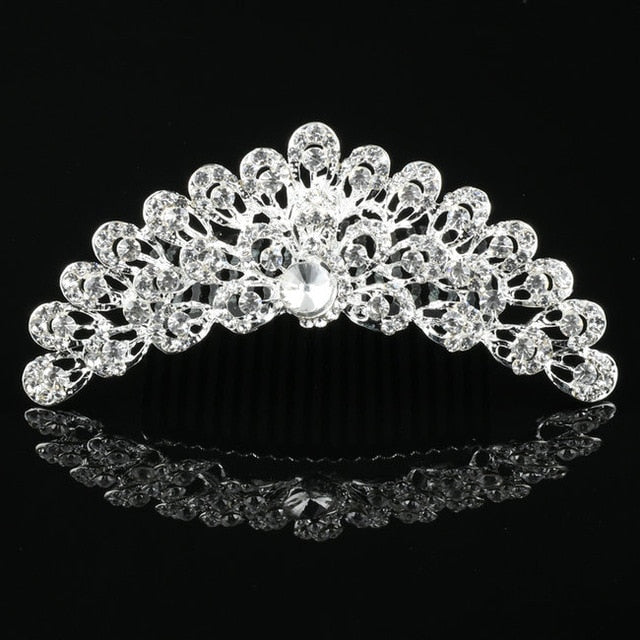 Shiny Wedding Party Hairwear Crown Tiara Flower Hair Combs Elegant Bride Girls Heart Love Head Jewelry banquet Hair Accessories
