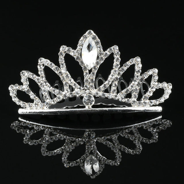 Shiny Wedding Party Hairwear Crown Tiara Flower Hair Combs Elegant Bride Girls Heart Love Head Jewelry banquet Hair Accessories
