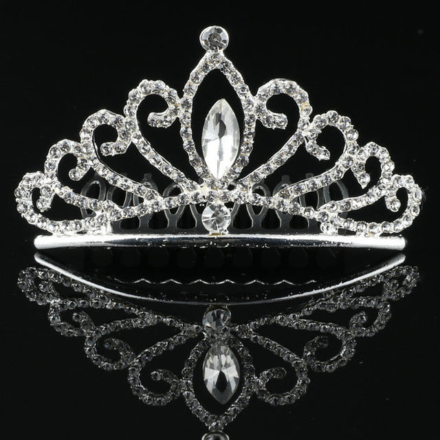 Shiny Wedding Party Hairwear Crown Tiara Flower Hair Combs Elegant Bride Girls Heart Love Head Jewelry banquet Hair Accessories