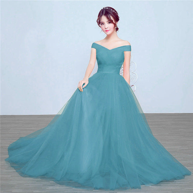 It's Yiiya bridesmaid dresses Elegant long wedding party dress Plus size royal blue bridesmaid dress Tulle Robe Soiree DSYA003