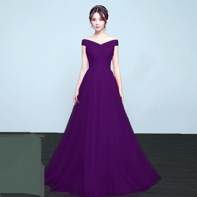 It's Yiiya bridesmaid dresses Elegant long wedding party dress Plus size royal blue bridesmaid dress Tulle Robe Soiree DSYA003