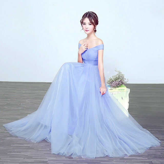 It's Yiiya bridesmaid dresses Elegant long wedding party dress Plus size royal blue bridesmaid dress Tulle Robe Soiree DSYA003