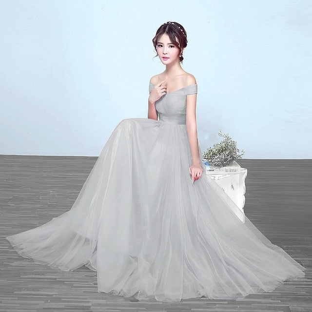 It's Yiiya bridesmaid dresses Elegant long wedding party dress Plus size royal blue bridesmaid dress Tulle Robe Soiree DSYA003