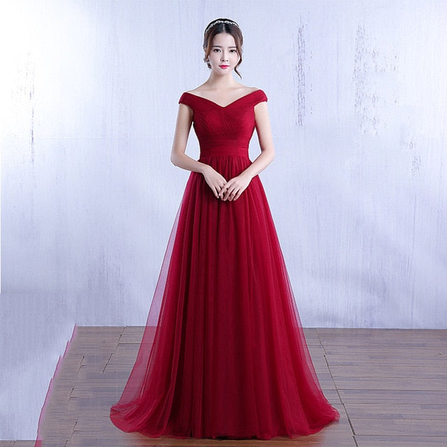 It's Yiiya bridesmaid dresses Elegant long wedding party dress Plus size royal blue bridesmaid dress Tulle Robe Soiree DSYA003