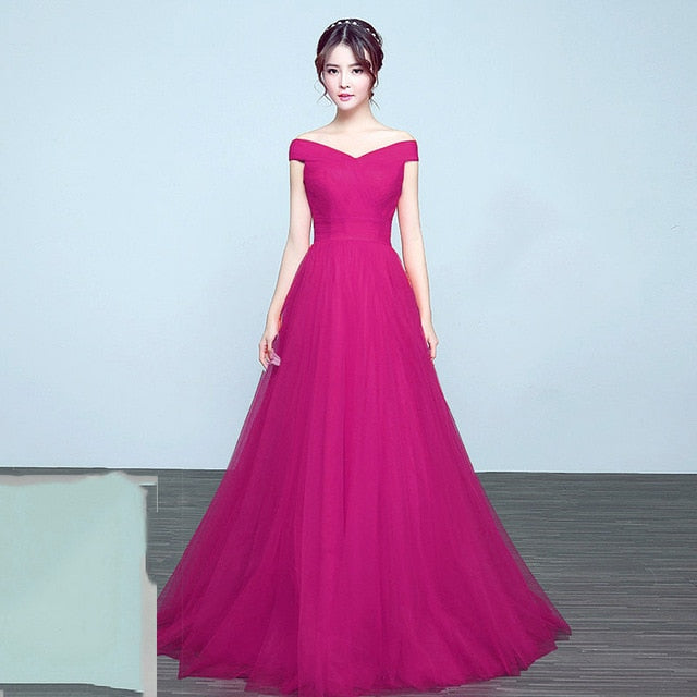 It's Yiiya bridesmaid dresses Elegant long wedding party dress Plus size royal blue bridesmaid dress Tulle Robe Soiree DSYA003