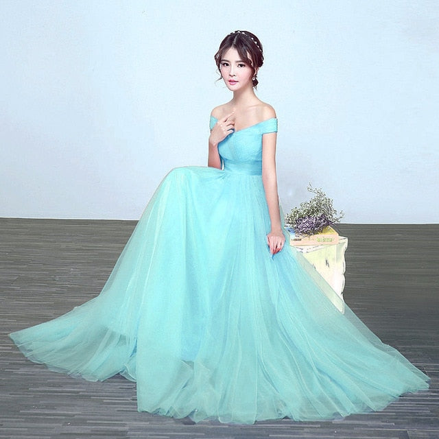 It's Yiiya bridesmaid dresses Elegant long wedding party dress Plus size royal blue bridesmaid dress Tulle Robe Soiree DSYA003