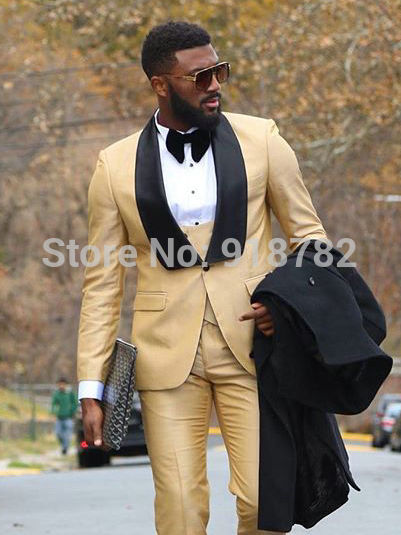 Elegant Designs 2018 Casual Business Beige Mens Suits 3 Pieces Formal Dress Men Suit Set Men Wedding Suit For Men Groom Tuxedos