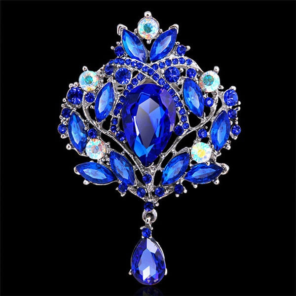 Big New Elegant Pink Crystal Flower Brooch Rhinestone Pin Romantic Wedding Bride Bridesmaid Rhinestone Brooches and Pins Jewelry