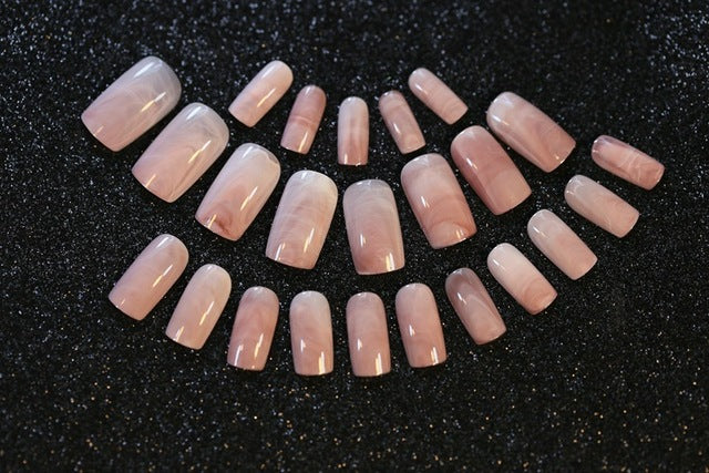 Hot Sale Charming Red Shining Fake Nails 20-24 PCS  Elegant False Nails Short Oval Smooth Full Cover Nail Tips for Wedding Bride