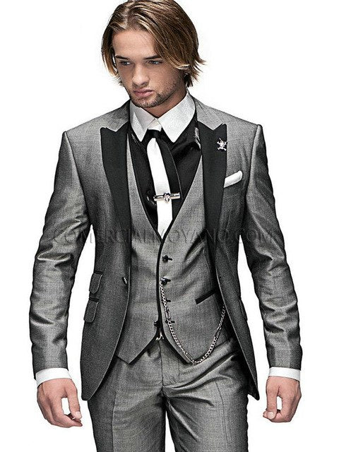 Men Wedding Suits 2019 Elegant Real 3 Pieces Slim Fit Groomsmen Velvet Lapel White Paisley Groom Party Suits Mens Wedding Tuxedo
