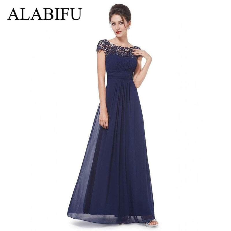 ALABIFU Chiffon Summer Dress Women 2019 Elegant Slim Lace Long Party Dress Wedding Bridesmaids Maxi Dresses vestidos ukraine